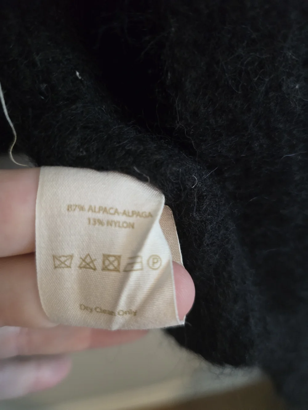 Free People Black Alpaca Wool Blend Open Front Pocket Cardigan Women’s S